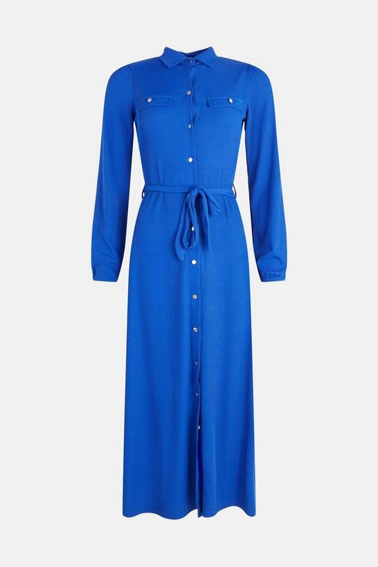 Oasis Ribbed Belted Shirt Midi Dress 4