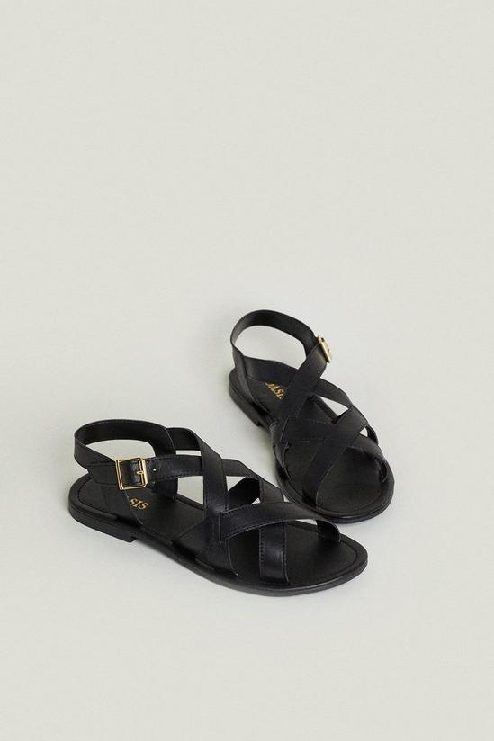Oasis Leather Cross Over Sandal 2