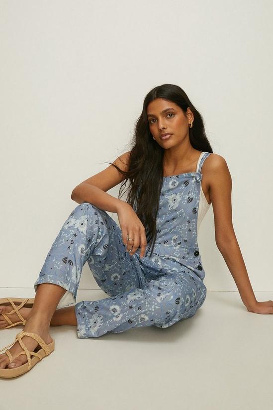 Oasis Printed Relaxed Fit Dungaree 1