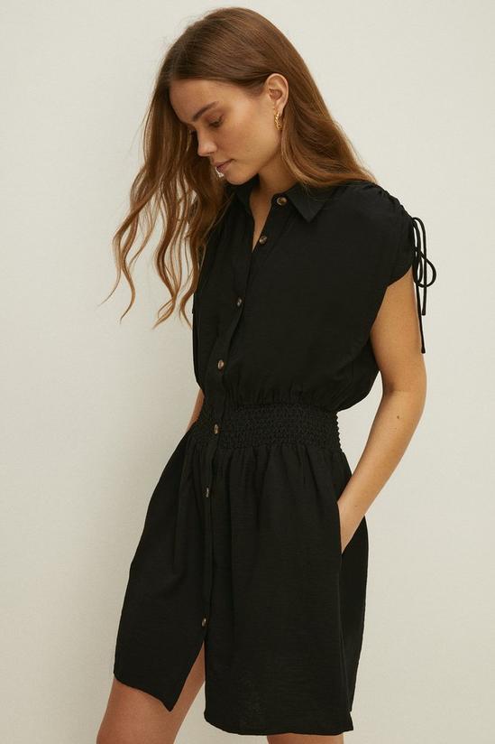 Oasis Linen Look Button Through Shirt Dress 2