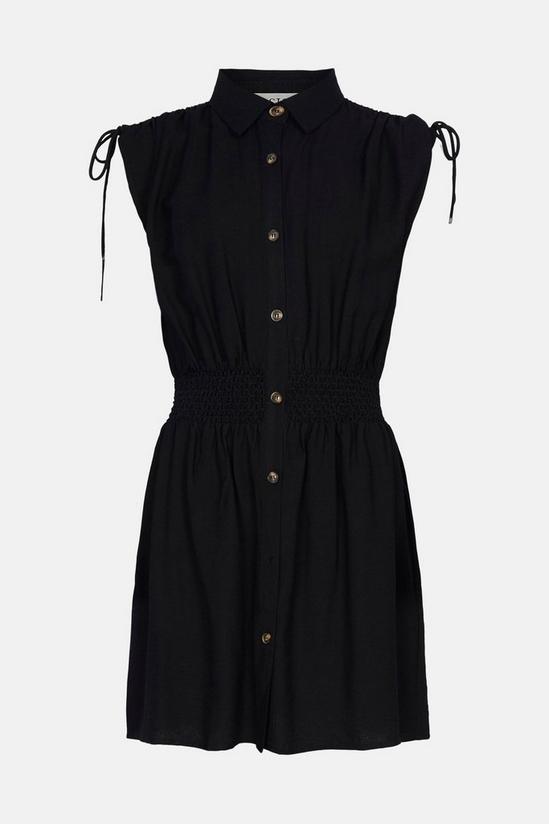 Oasis Linen Look Button Through Shirt Dress 4