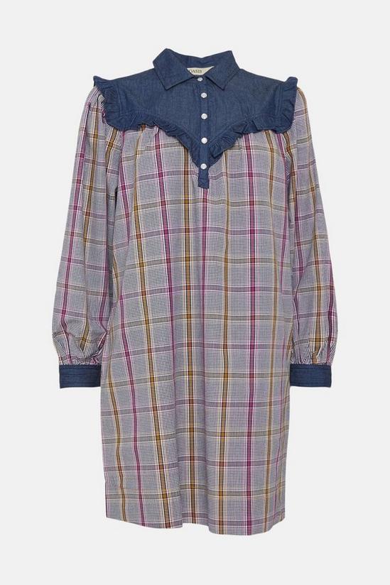 Oasis Frill Check Shirt Dress 4