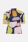 Oasis Abstract Print Jersey Funnel Neck Top thumbnail 4