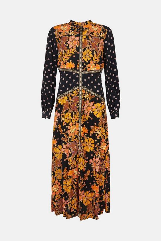 Oasis Mixed Mosaic Spot Floral Printed Midi Dress 4