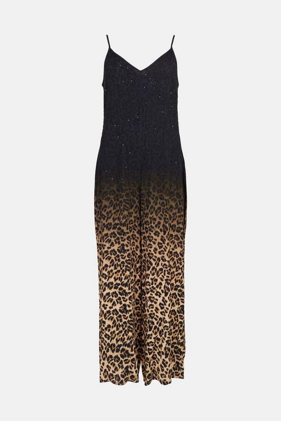 Oasis Beaded Ombre Animal Print Jumpsuit 4