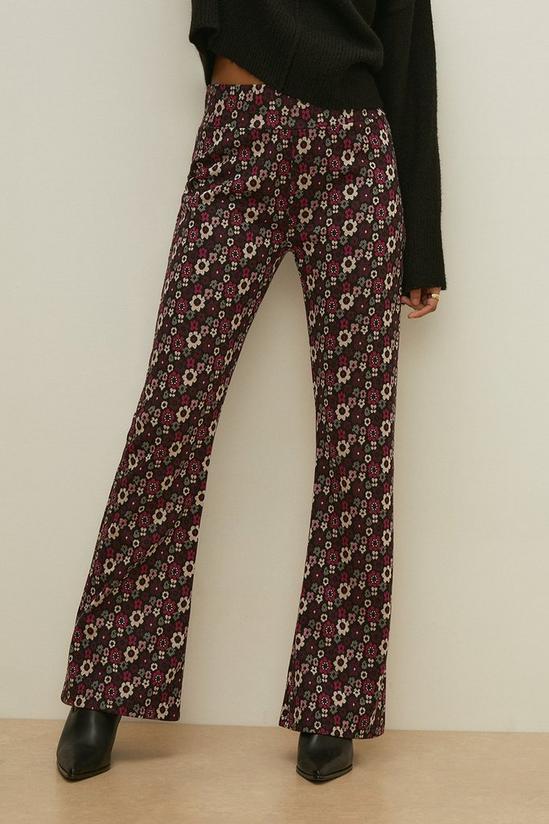Oasis Floral Jacquard Flare Trouser 2