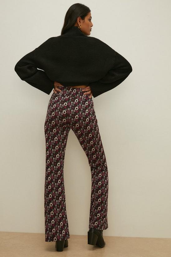 Oasis Floral Jacquard Flare Trouser 3