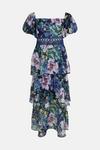 Oasis Lyanna Floral Tiered Organza Bardot Midi Dress thumbnail 4
