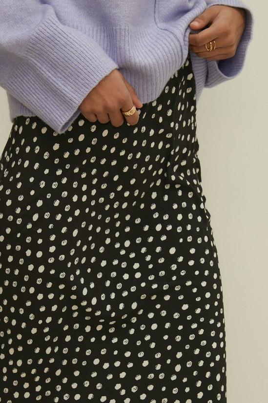 Oasis Polka Dot Printed Midi Bias Skirt 2