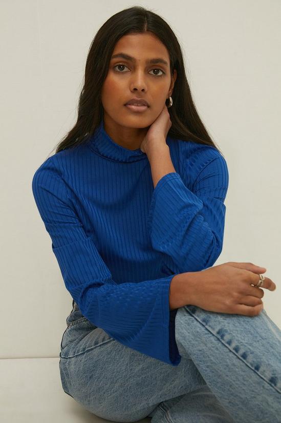 Oasis Rib Funnel Neck Top 1