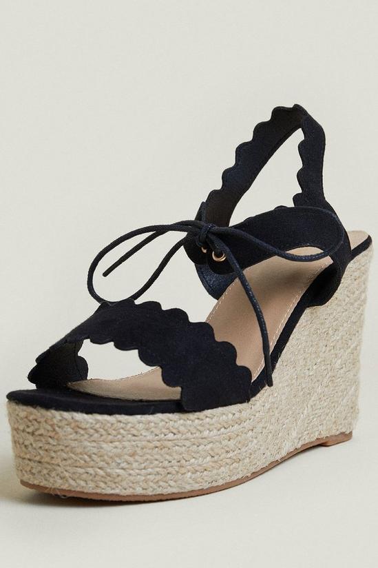 Oasis Scallop Edge Strap Tie Front Wedge 3