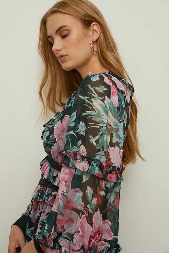 Oasis Bright Floral Beaded Frill Midaxi Dress 2