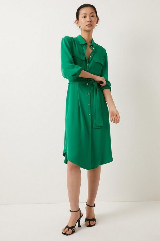 Oasis Button Front Collared Shirt Dress 1