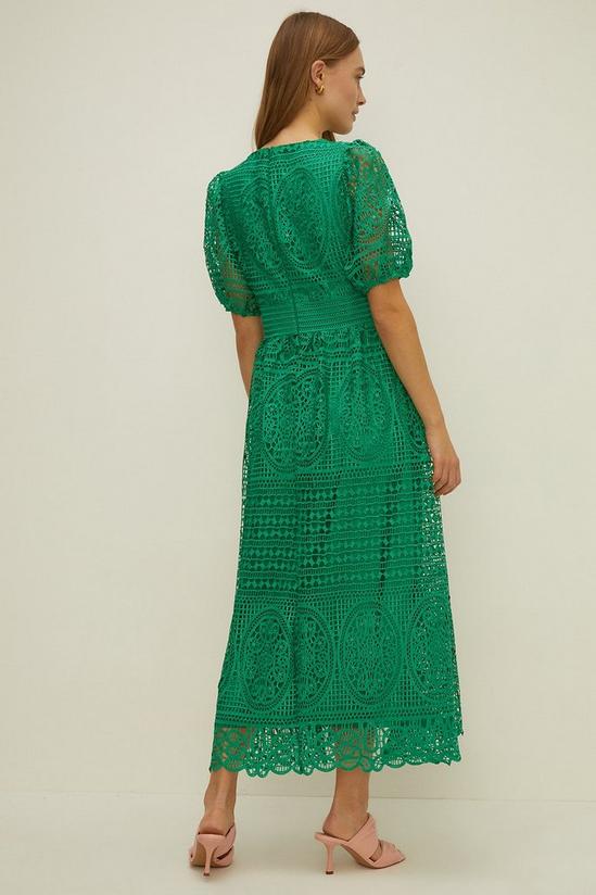 Oasis Premium Lace Puff Sleeve Midi Dress 3