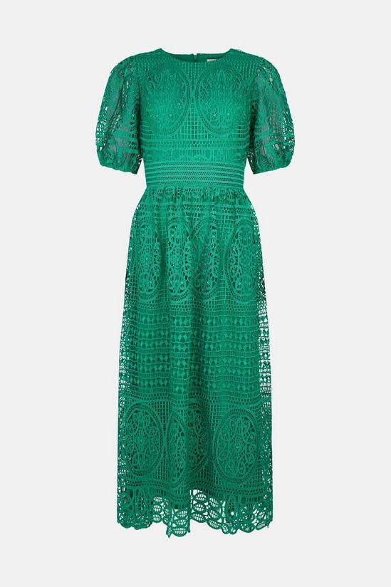 Oasis Premium Lace Puff Sleeve Midi Dress 4