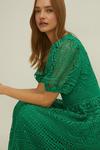 Oasis Petite Premium Lace Puff Sleeve Midi Dress thumbnail 1