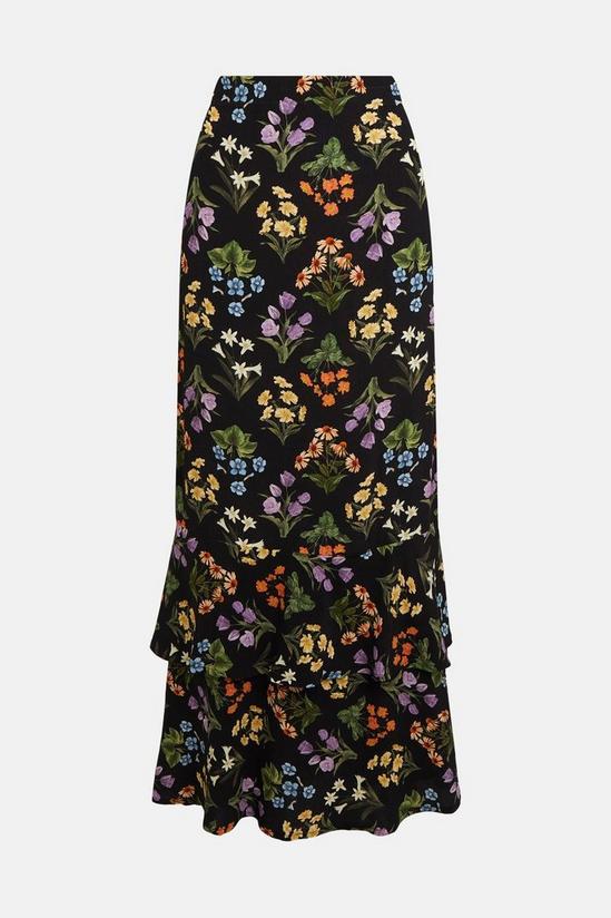 Oasis Tiered Hem Bouquet Floral Midi Skirt 4