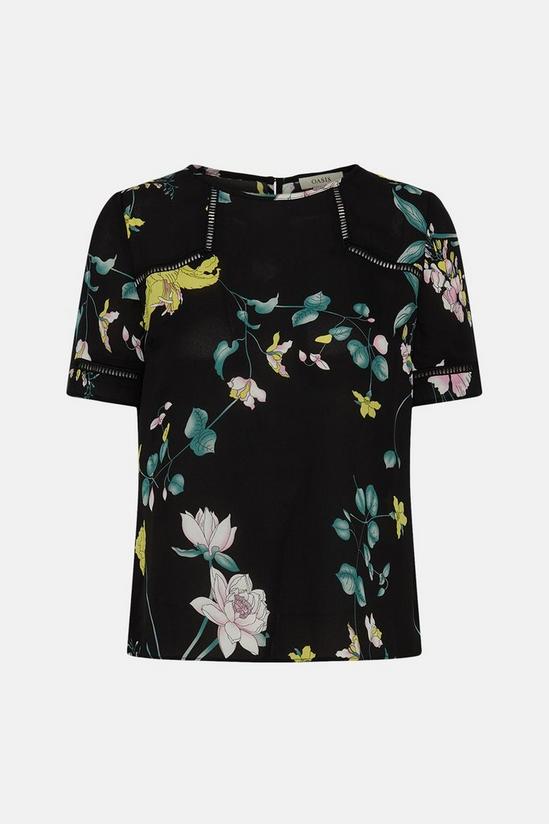 Oasis Essential Lace Insert Floral Woven Tee 4