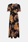 Oasis Vibrant Floral Puff Sleeve Midi Tea Dress thumbnail 4