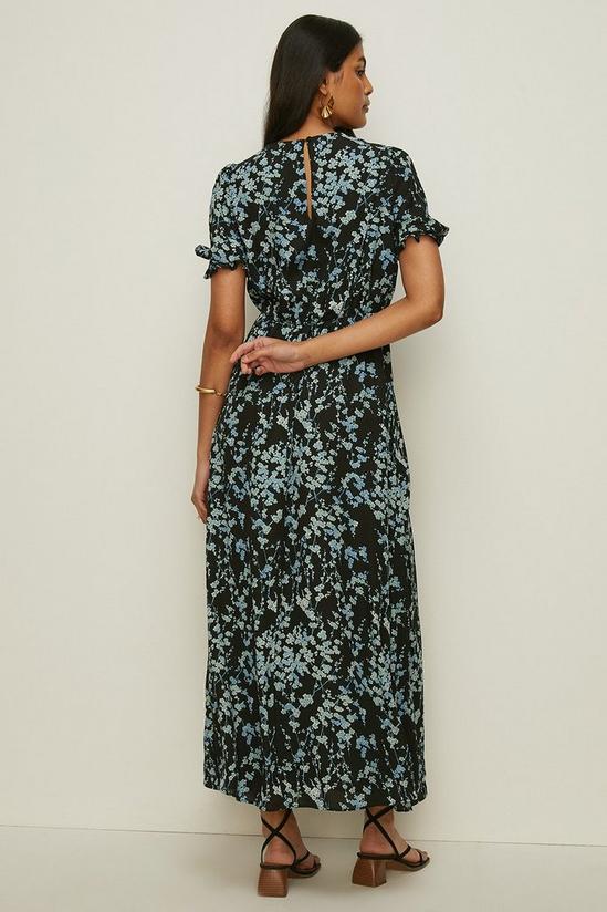Oasis Cluster Floral Puff Sleeve Midi Tea Dress 3