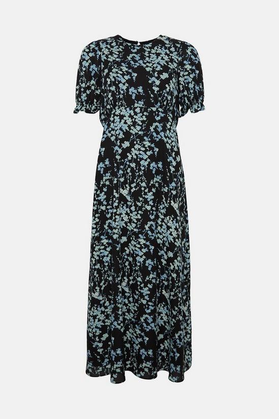 Oasis Cluster Floral Puff Sleeve Midi Tea Dress 4
