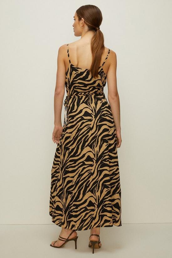 Oasis Petite Zebra Strappy Cami Wrap Dress 3