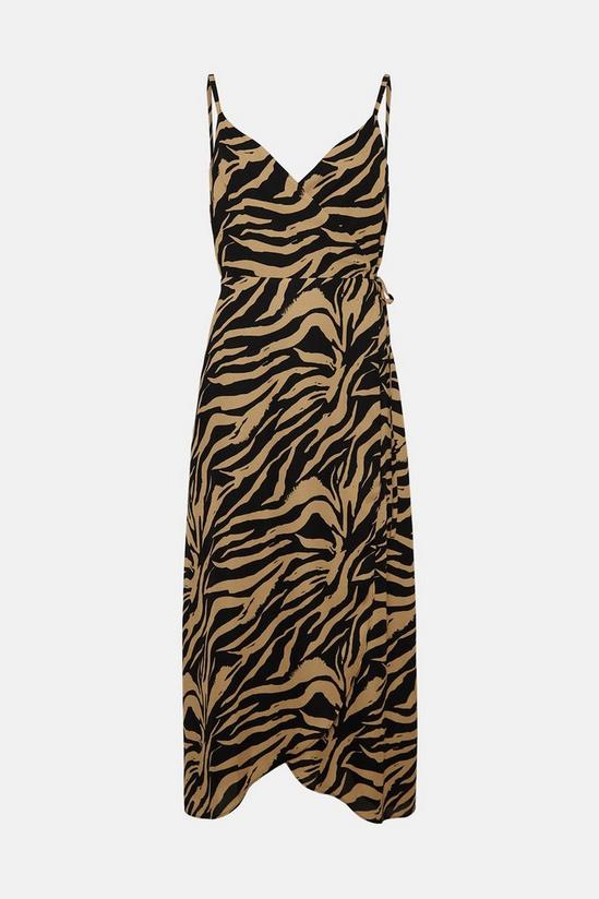 Oasis Petite Zebra Strappy Cami Wrap Dress 4
