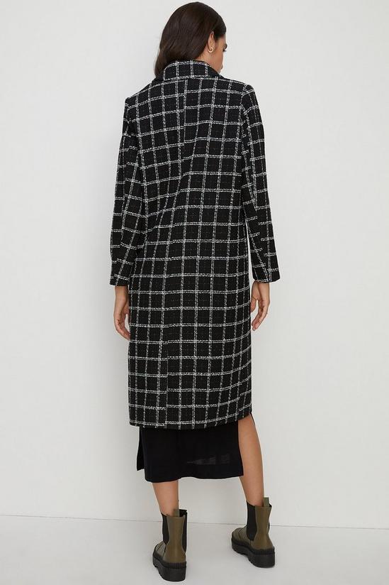 Oasis Mono Check Single Breasted Relaxed Coat 3