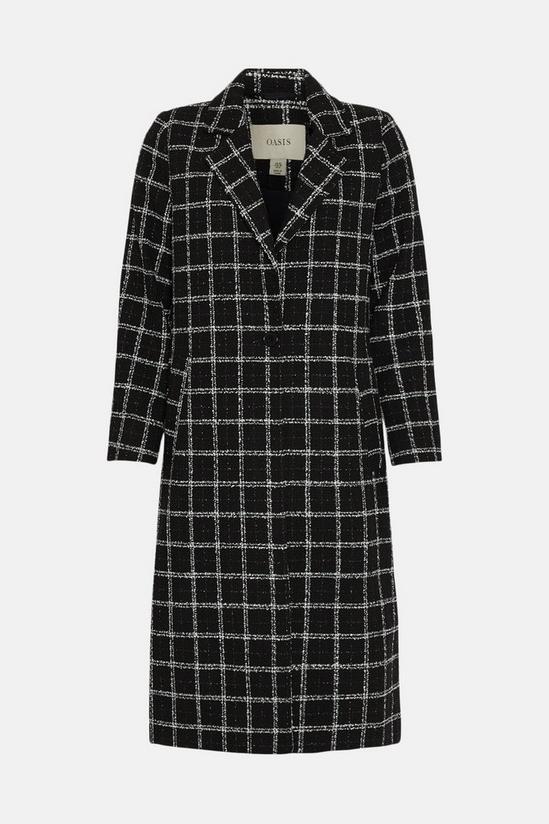 Oasis Mono Check Single Breasted Relaxed Coat 4