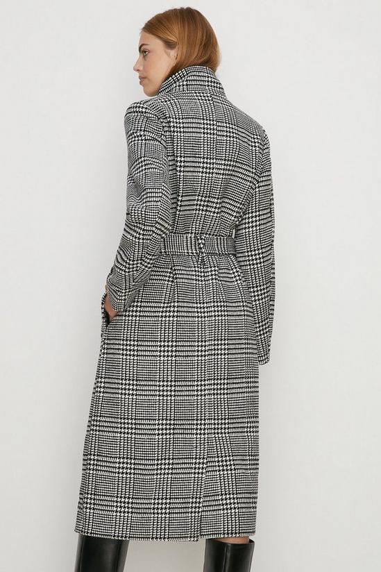 Oasis Check Collared Top Stitch Detail Coat 3