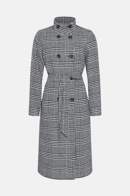 Oasis Check Collared Top Stitch Detail Coat 4