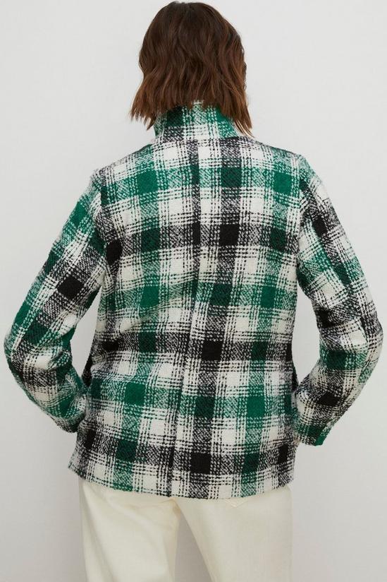Oasis Check Collared Top Stitch Detail Short Coat 3