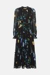 Oasis Lace Trim Eastern Floral Dobby Chiffon Dress thumbnail 4