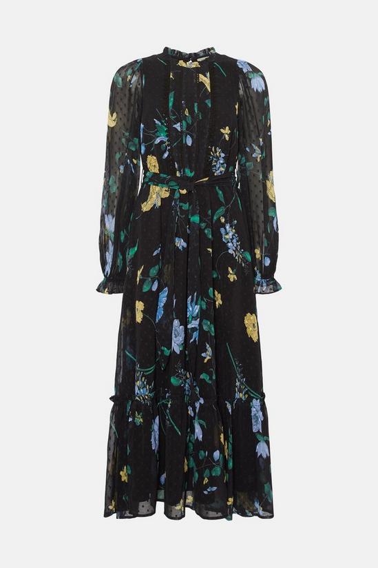 Oasis Lace Trim Eastern Floral Dobby Chiffon Dress 4