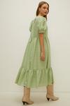Oasis Petite Mint Check Puff Sleeve Tiered Dress thumbnail 3