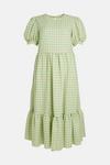 Oasis Petite Mint Check Puff Sleeve Tiered Dress thumbnail 4