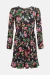 Oasis Slinky Jersey Floral Printed Smock Tiered Mini Dress thumbnail 4