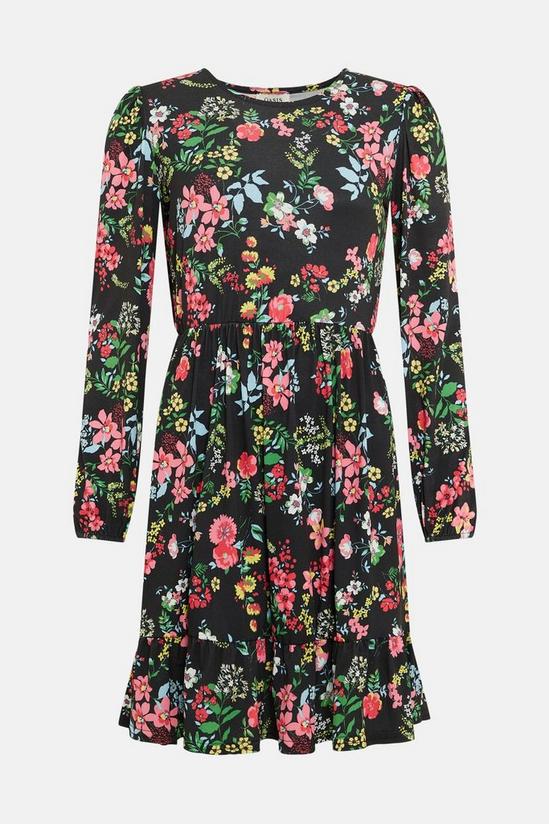 Oasis Slinky Jersey Floral Printed Smock Tiered Mini Dress 4