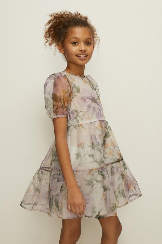 Oasis Kids Pastel Floral Tiered Dress 1