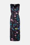 Oasis Petite V Plunge Floral Printed Satin Dress thumbnail 4