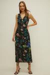 Oasis V Plunge Floral Printed Satin Midaxi Dress thumbnail 2