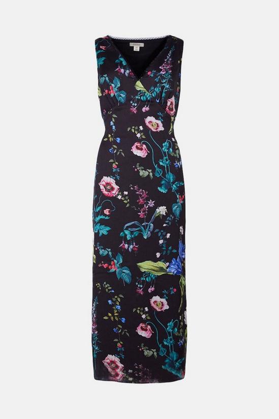 Oasis V Plunge Floral Printed Satin Midaxi Dress 4