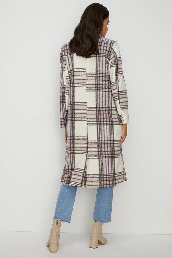 Oasis Purple Check Single Breasted Relaxed Coat 3