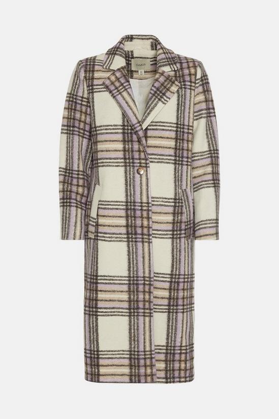 Oasis Purple Check Single Breasted Relaxed Coat 4