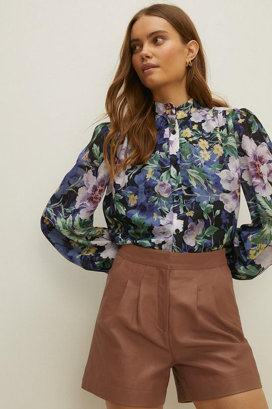 Oasis Navy Bloom Floral Chiffon Shirt 2