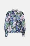 Oasis Navy Bloom Floral Chiffon Shirt thumbnail 4