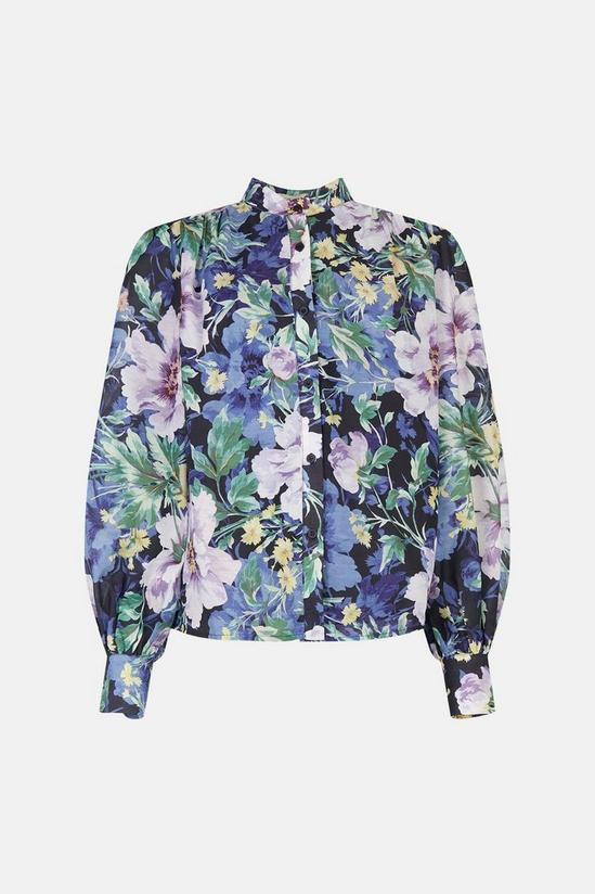 Oasis Navy Bloom Floral Chiffon Shirt 4