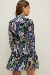 Oasis Navy Bloom Floral Chiffon Mini Shirt Dress thumbnail 3