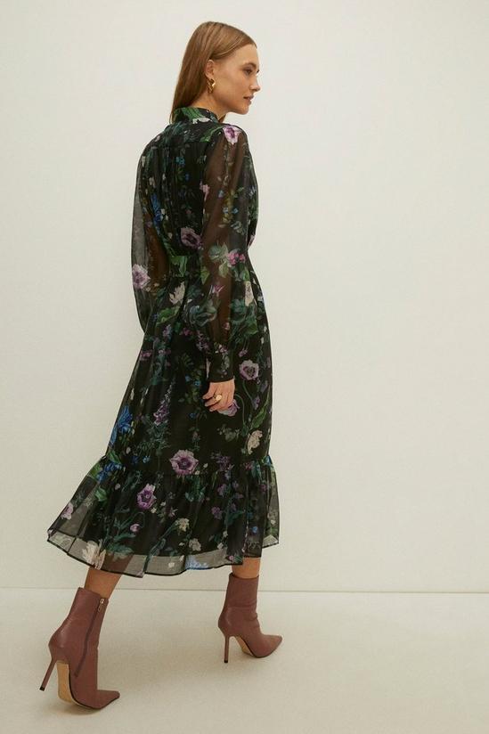 Oasis Trailing Flower Organza Midi Shirt Dress 3