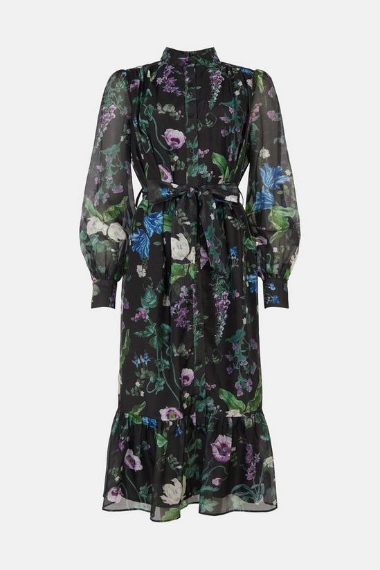 Oasis Trailing Flower Organza Midi Shirt Dress 4